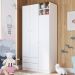 Guarda Roupa Infantil 3 Portas 2 Gavetas House A05 Branco - Mpozenato