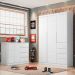 Guarda Roupa Infantil 3 Portas 4 Gavetas Lilly P04 Branco - Mpozenato