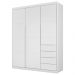 Guarda Roupa Infantil 3 Portas 4 Gavetas Lua P04 Branco - Mpozenato
