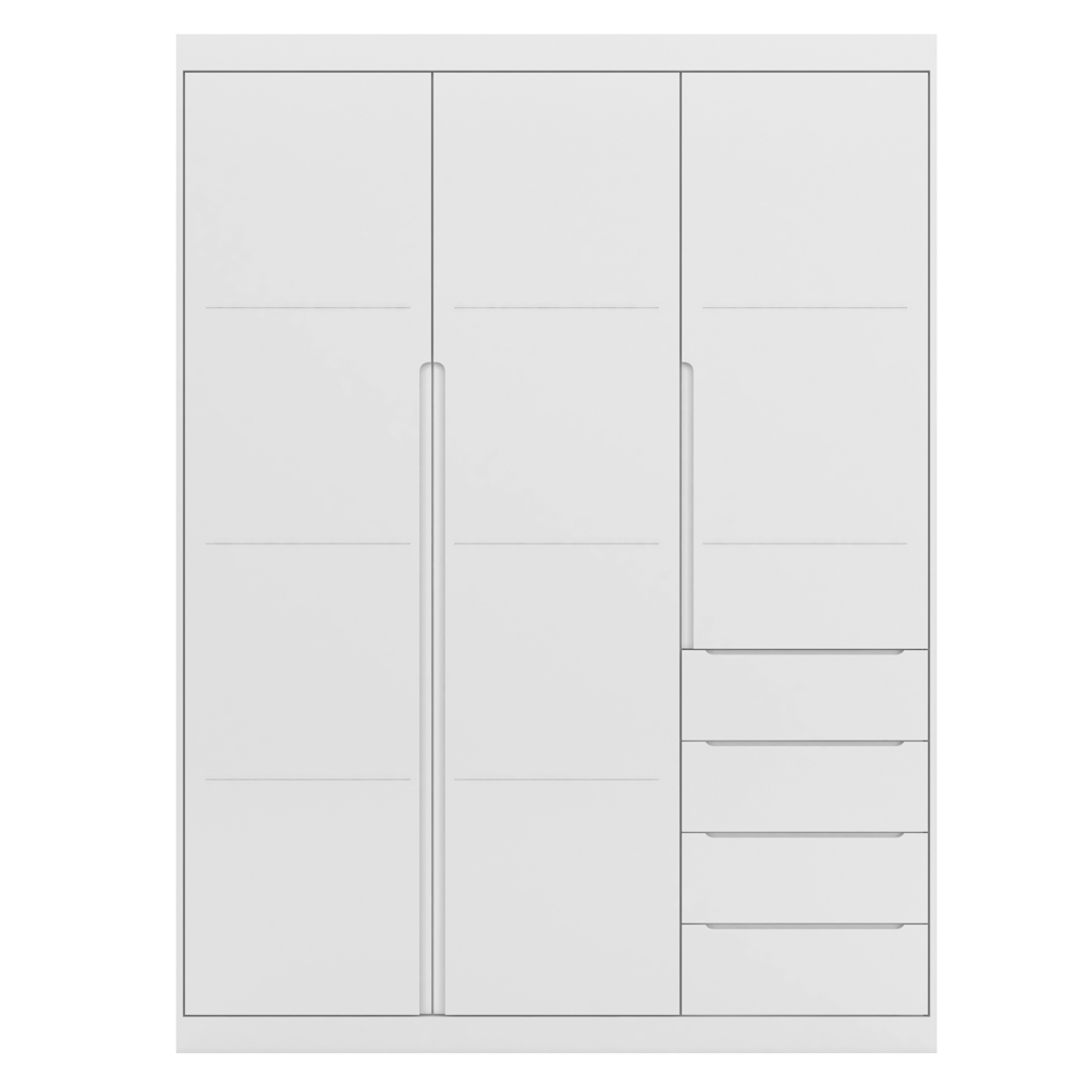 Guarda Roupa Infantil 3 Portas 4 Gavetas Lua P04 Branco - Mpozenato