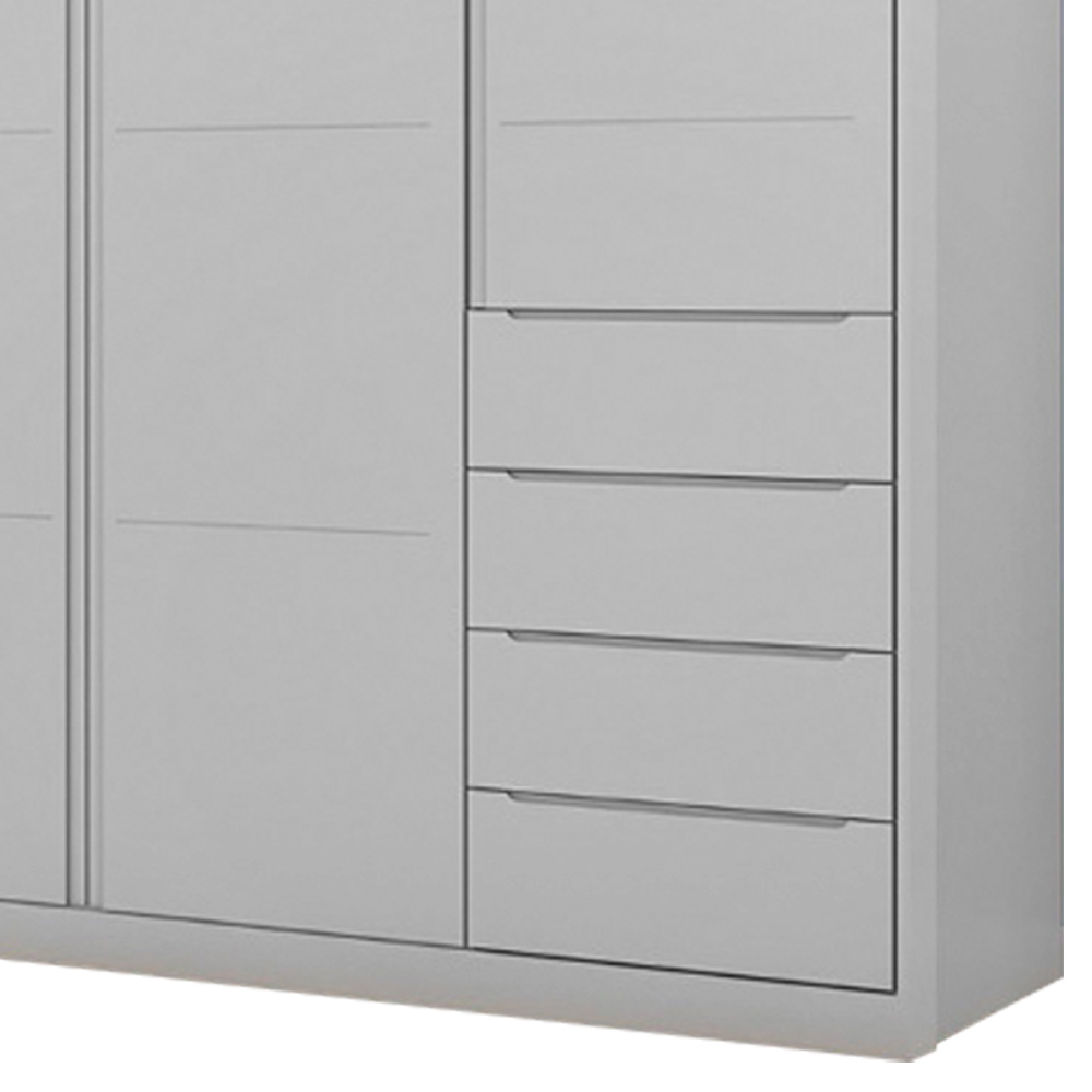 Guarda Roupa Infantil 3 Portas 4 Gavetas Lua P04 Cinza - Mpozenato