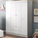 Guarda Roupa Infantil 4 Portas 2 Gavetas Ellie P04 Branco - Mpozenato