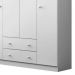 Guarda Roupa Infantil 4 Portas 2 Gavetas Ellie P04 Branco - Mpozenato