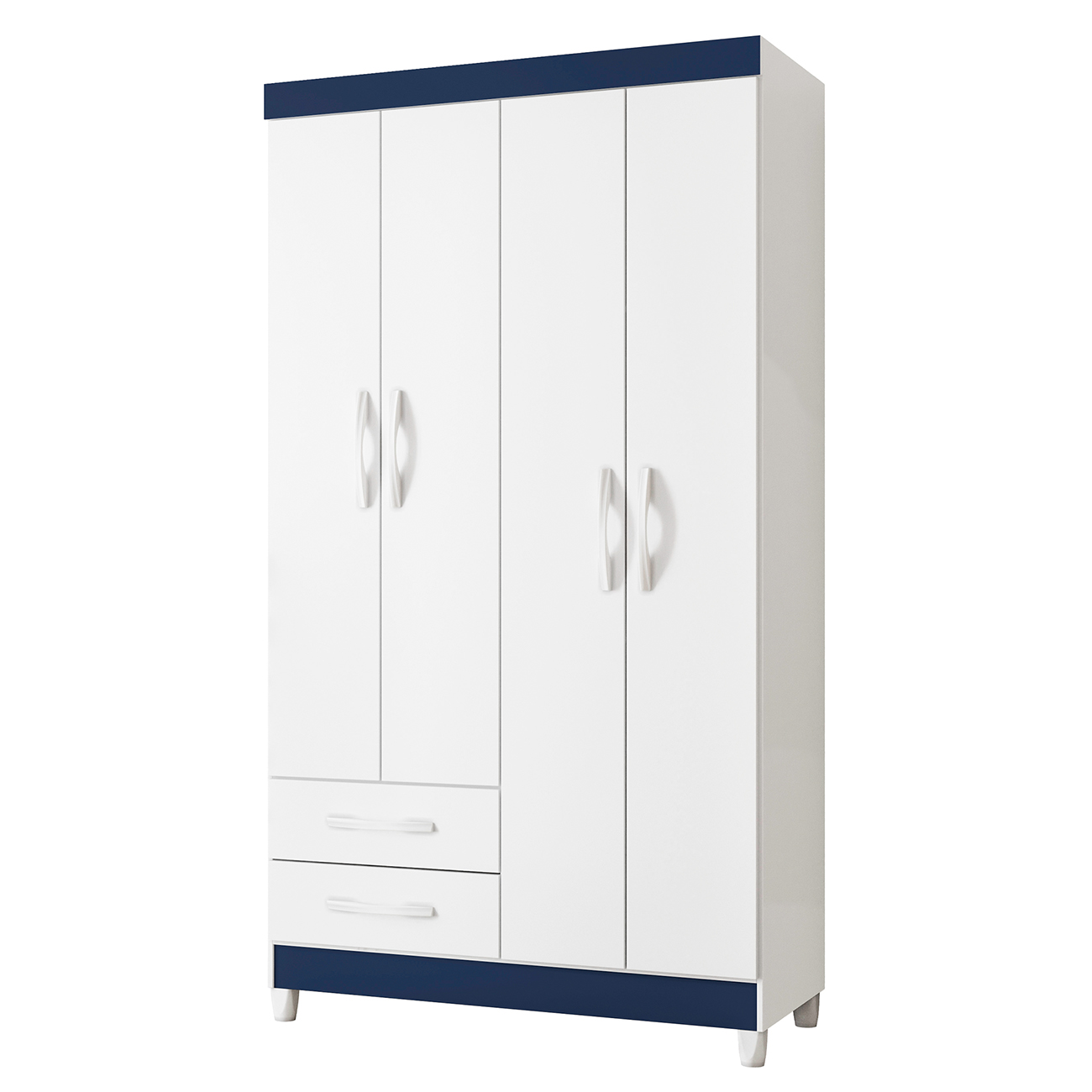 Guarda Roupa Solteiro 103cm 4 Portas Dony Flex A02 Branco   - Mpozenato