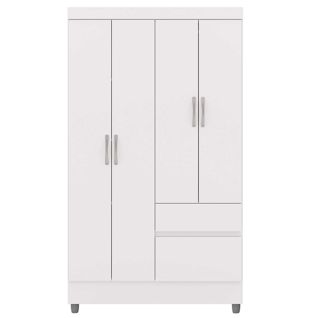 Guarda Roupa Solteiro 103cm 4 Portas Mayra Flex Branco V02 - Mpozenato