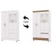 Guarda Roupa Solteiro 103cm Com Espelho Mayra Flex Branco V02 - Mpozenato