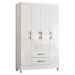 Guarda Roupa Solteiro 111cm 4 Portas Évora M07 Branco - Mpozenato