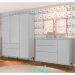 Jogo De Quarto Infantil Guarda Roupa 3 Portas e Cômoda 1 Porta 3 Gavetas 100% Mdf P04 Mel Branco - Mpozenato