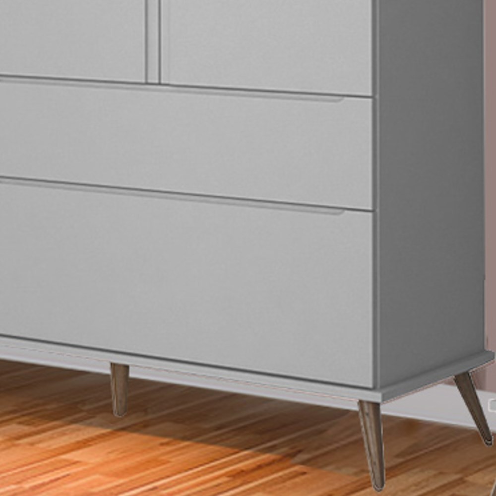 Jogo De Quarto Infantil Guarda Roupa 3 Portas e Cômoda 1 Porta 3 Gavetas 100% Mdf P04 Mel Branco - Mpozenato