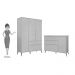 Jogo De Quarto Infantil Guarda Roupa 3 Portas e Cômoda 1 Porta 3 Gavetas 100% Mdf P04 Mel Branco - Mpozenato