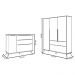 Jogo De Quarto Infantil Guarda Roupa 3 Portas e Cômoda 1 Porta 3 Gavetas 100% Mdf P04 Mel Branco - Mpozenato