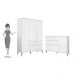 Jogo De Quarto Infantil Guarda Roupa 3 Portas e Cômoda 1 Porta 3 Gavetas 100% Mdf P04 Mel Branco - Mpozenato
