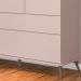 Jogo De Quarto Infantil Guarda Roupa 3 Portas e Cômoda 1 Porta 3 Gavetas 100% Mdf P04 Mel Cinza - Mpozenato