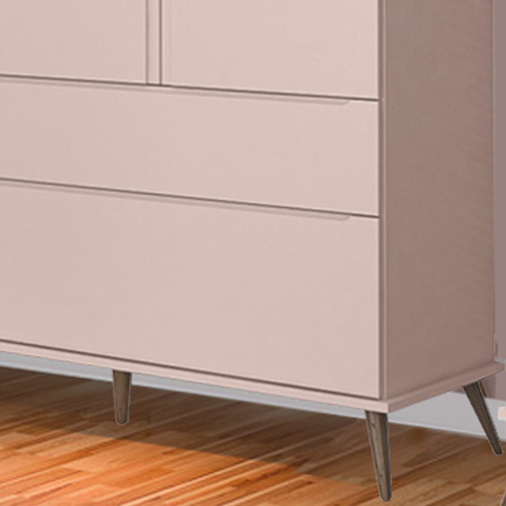 Jogo De Quarto Infantil Guarda Roupa 3 Portas e Cômoda 1 Porta 3 Gavetas 100% Mdf P04 Mel Cinza - Mpozenato