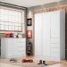 Jogo de Quarto Infantil Guarda Roupa 3 Portas e Cômoda 4 Gavetas Lilly P04 Branco - Mpozenato