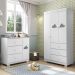 Jogo de Quarto Infantil Guarda Roupa 4 Portas e Cômoda 3 Gavetas Amora P04 Branco - Mpozenato