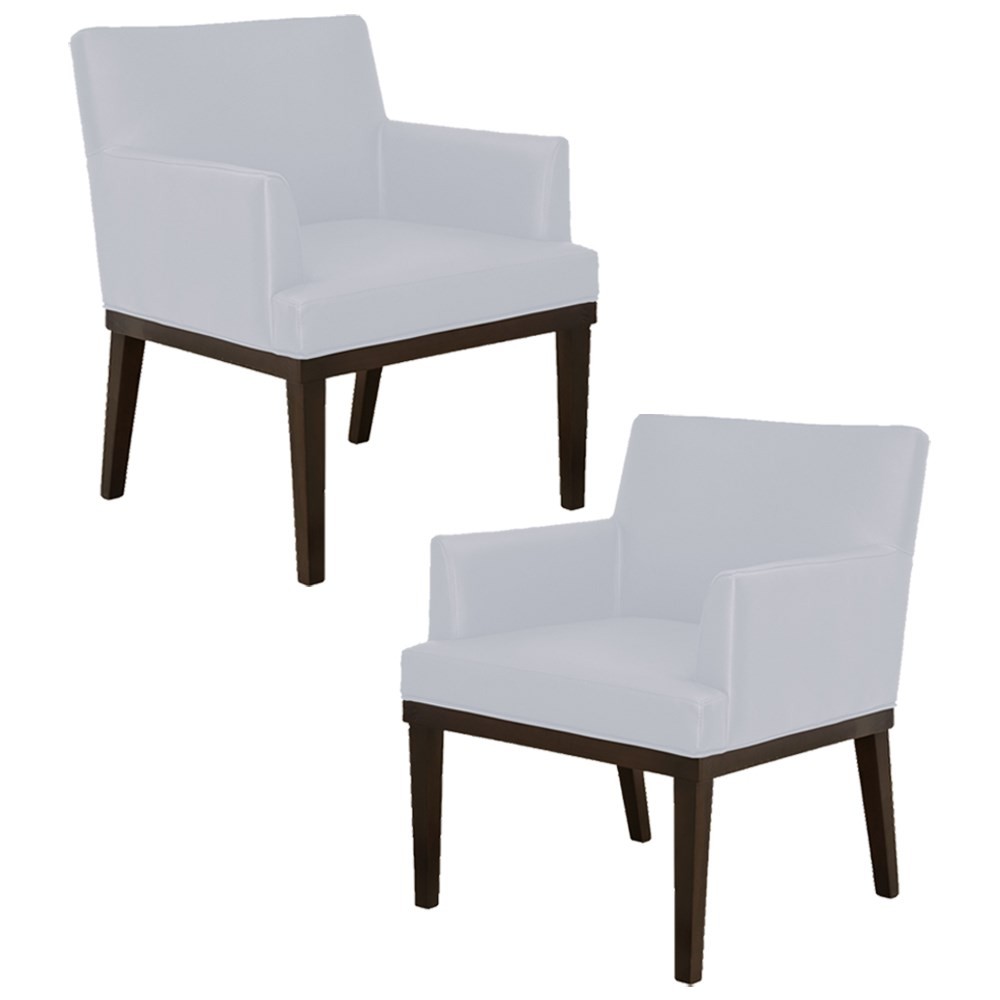 Kit 02 Poltronas Decorativas Sala de Estar Vitória W01 Corano Branco - Mpozenato