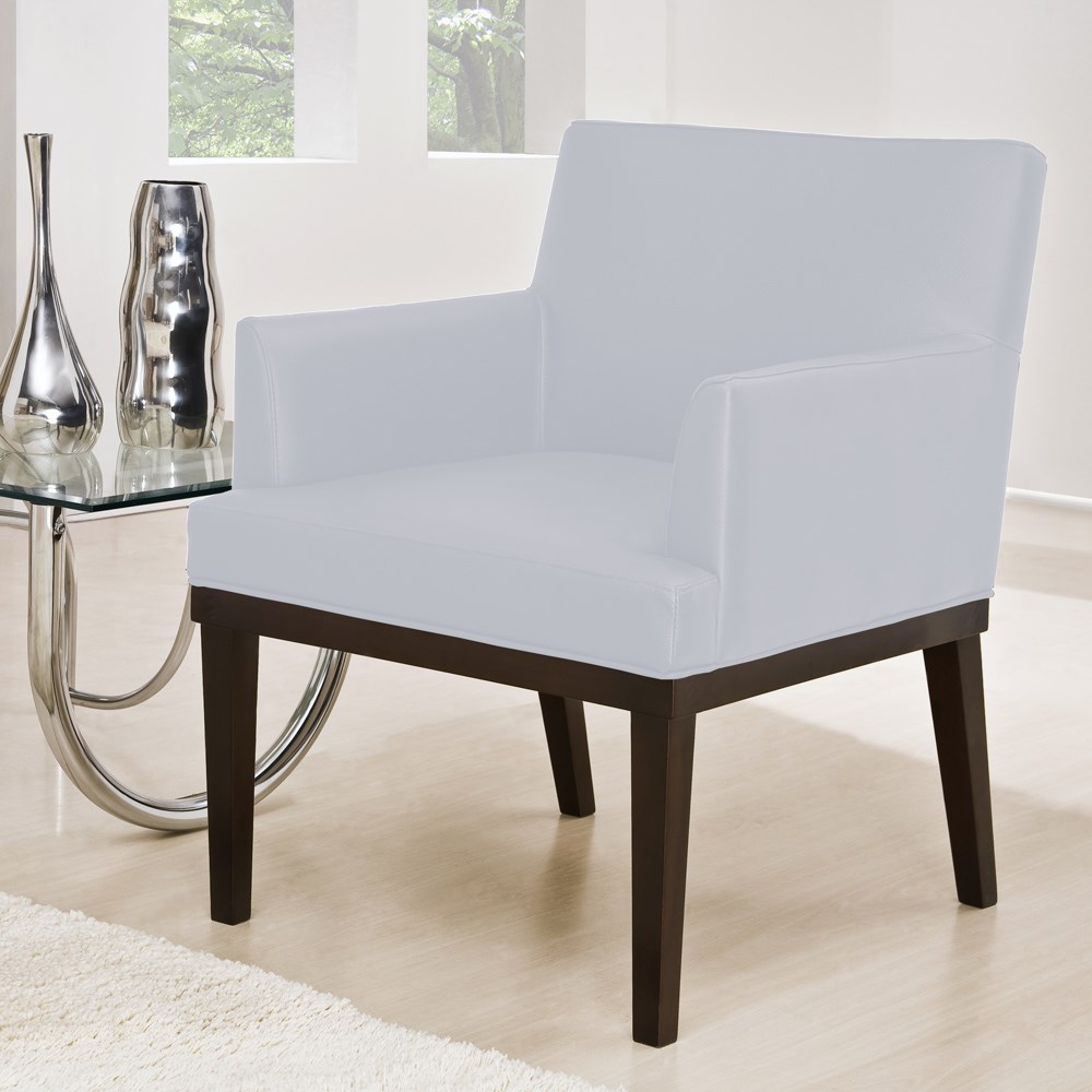 Kit 02 Poltronas Decorativas Sala de Estar Vitória W01 Corano Branco - Mpozenato