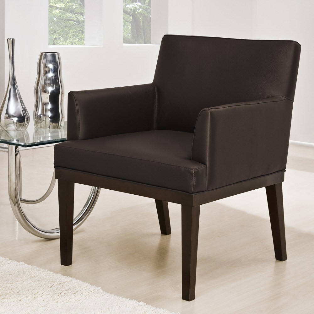 Kit 02 Poltronas Decorativas Sala de Estar Vitória W01 Corano Marrom Escuro - Mpozenato