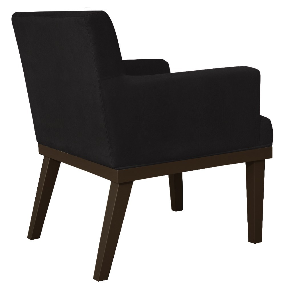 Kit 02 Poltronas Decorativas Sala de Estar Vitória W01 Corano Preto - Mpozenato