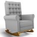 Kit 02 Poltronas de Amamentação Base Madeira Balanço Brenda G05 Veludo Cinza - Mpozenato
