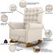 Kit 02 Poltronas de Amamentação Base Madeira Balanço Brenda G05 Veludo Creme - Mpozenato