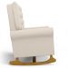 Kit 02 Poltronas de Amamentação Base Madeira Balanço Brenda G05 Veludo Creme - Mpozenato