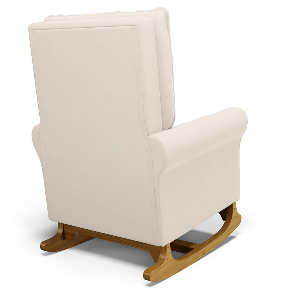 Kit 02 Poltronas de Amamentação Base Madeira Balanço Brenda G05 Veludo Creme - Mpozenato