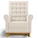 Kit 02 Poltronas de Amamentação Base Madeira Balanço Brenda G05 Veludo Creme - Mpozenato
