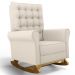 Kit 02 Poltronas de Amamentação Base Madeira Balanço Brenda G05 Veludo Creme - Mpozenato
