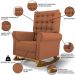Kit 02 Poltronas de Amamentação Base Madeira Balanço Brenda G05 Veludo Terracota - Mpozenato