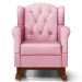 Kit 02 Poltronas de Amamentação Base de Madeira Balanço Lucy P04 Sintético Rosa - Mpozenato