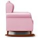 Kit 02 Poltronas de Amamentação Base de Madeira Balanço Lucy P04 Sintético Rosa - Mpozenato