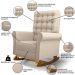 Kit 02 Poltronas de Amamentação e Descanso Base Madeira Balanço Brenda G05 Linho Creme - Mpozenato