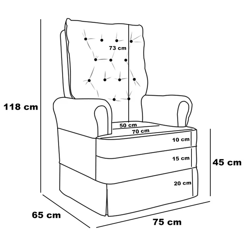 Kit 02 Poltronas de Amamentação e Descanso Com Balanço Laís G05 Linho Areia - Mpozenato