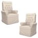 Kit 02 Poltronas de Amamentação e Descanso Com Balanço Laís G05 Linho Creme - Mpozenato