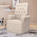Kit 02 Poltronas de Amamentação e Descanso Com Balanço Laís G05 Linho Creme - Mpozenato