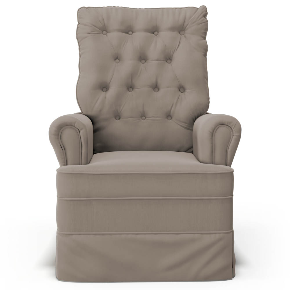 Kit 02 Poltronas de Amamentação e Descanso Com Balanço Laís G05 Veludo Areia - Mpozenato