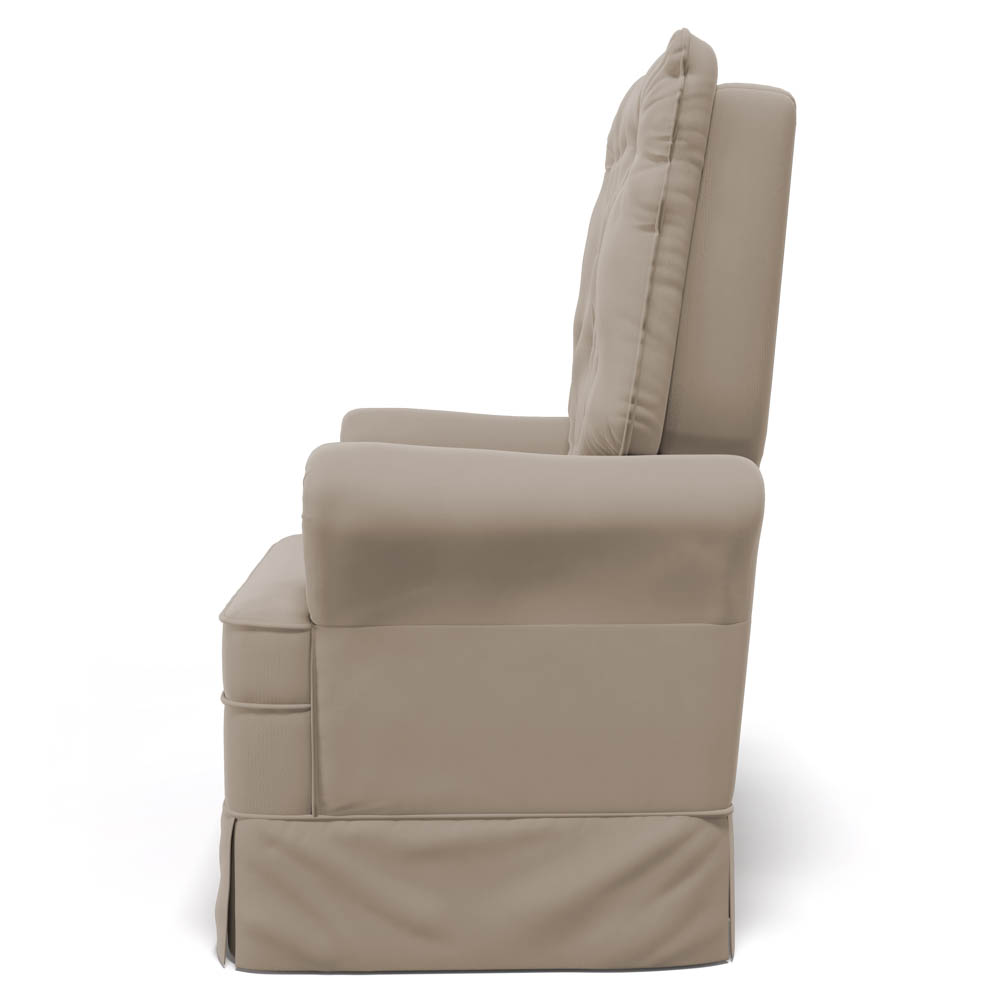 Kit 02 Poltronas de Amamentação e Descanso Com Balanço Laís G05 Veludo Bege - Mpozenato