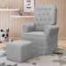 Kit 02 Poltronas de Amamentação e Descanso Com Balanço Laís G05 Veludo Cinza - Mpozenato