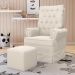 Kit 02 Poltronas de Amamentação e Descanso Com Balanço Laís G05 Veludo Creme - Mpozenato