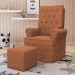 Kit 02 Poltronas de Amamentação e Descanso Com Balanço Laís G05 Veludo Terracota - Mpozenato