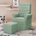 Kit 02 Poltronas de Amamentação e Descanso Com Balanço Laís G05 Veludo Verde - Mpozenato
