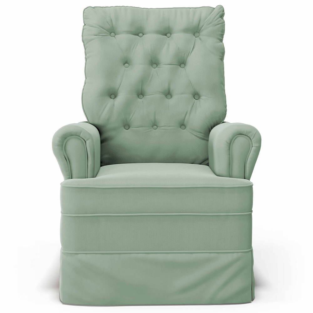 Kit 02 Poltronas de Amamentação e Descanso Com Balanço Laís G05 Veludo Verde - Mpozenato