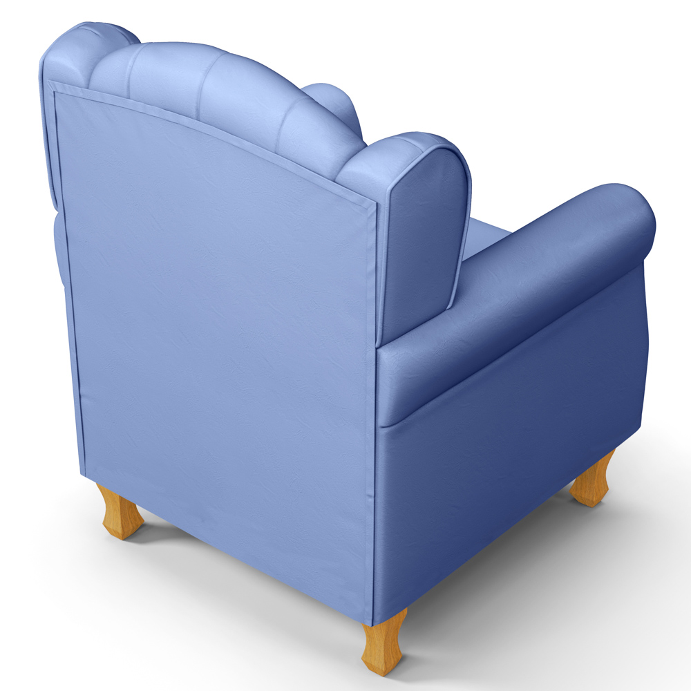 Kit 02 Poltronas de Amamentação e Descanso Pés Madeira Lucy P04 Sintético Azul - Mpozenato