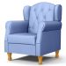 Kit 02 Poltronas de Amamentação e Descanso Pés Madeira Lucy P04 Sintético Azul - Mpozenato