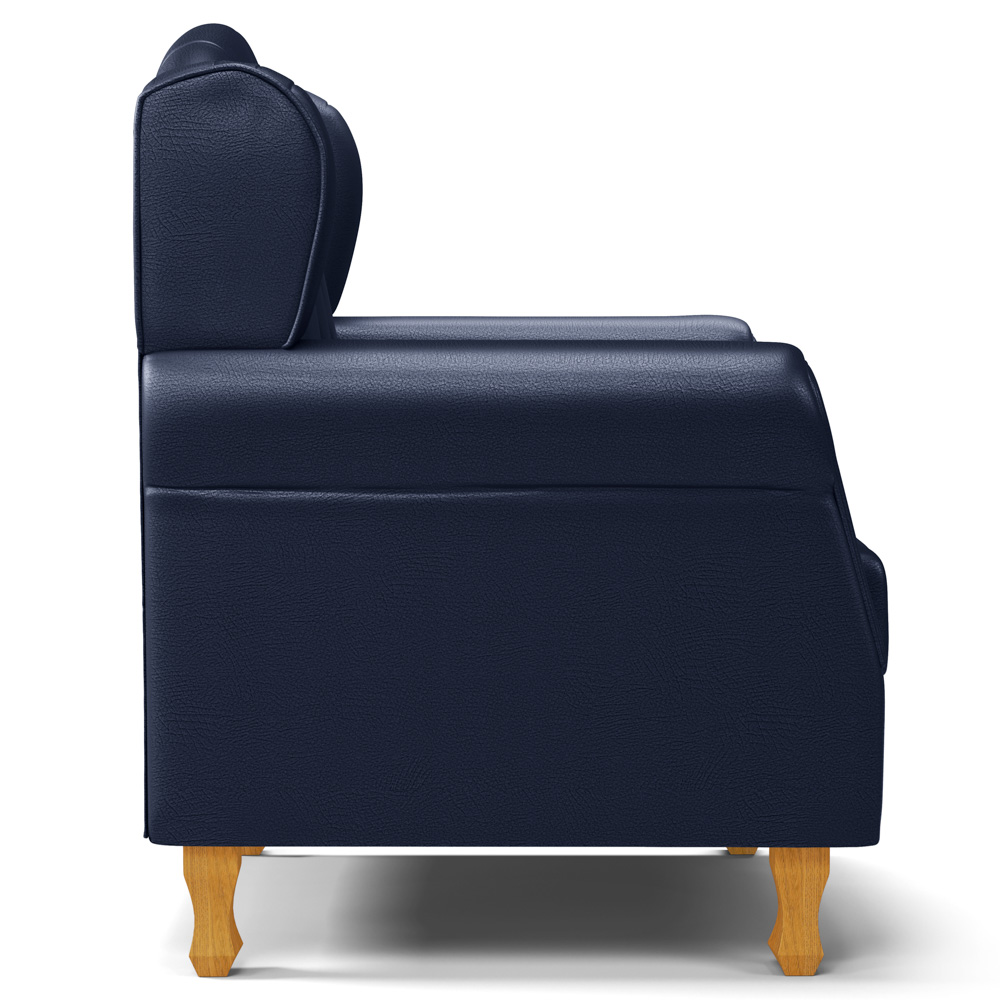 Kit 02 Poltronas de Amamentação e Descanso Pés Madeira Lucy P04 Sintético Azul Marinho - Mpozenato