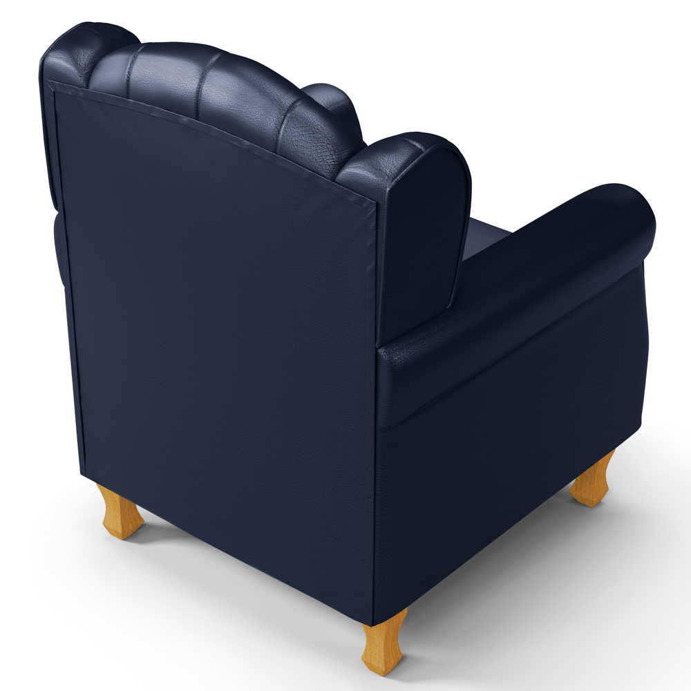 Kit 02 Poltronas de Amamentação e Descanso Pés Madeira Lucy P04 Sintético Azul Marinho - Mpozenato