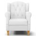 Kit 02 Poltronas de Amamentação e Descanso Pés Madeira Lucy P04 Sintético Branco - Mpozenato