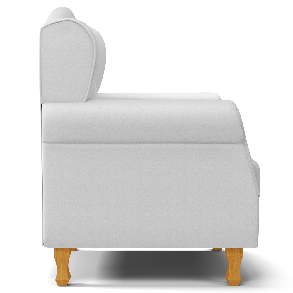 Kit 02 Poltronas de Amamentação e Descanso Pés Madeira Lucy P04 Sintético Branco - Mpozenato